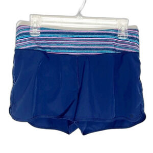 Ideology Navy Striped Waist Band Athletic Shorts Blue Size Medium